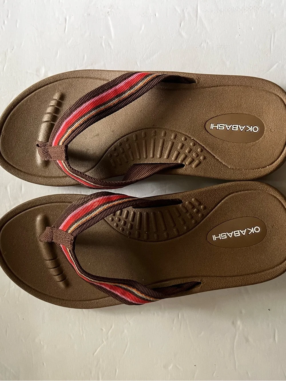Okabashi Flip Flops Beach Shoes Made USA Women’s M 6 1/2 - 7 1/2